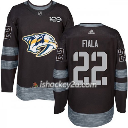 Mænd NHL Nashville Predators Trøje Kevin Fiala 22 1917-2017 100th Anniversary Adidas Sort Authentic